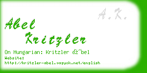 abel kritzler business card